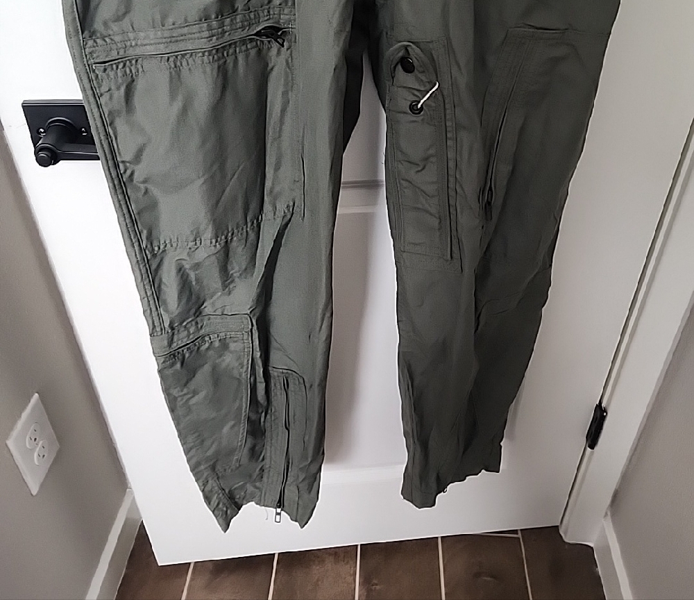 Mens' Military OD Green Coverall Flight Jumpsuit Fire Resistant Size 46R *New* - Picture 5 of 8